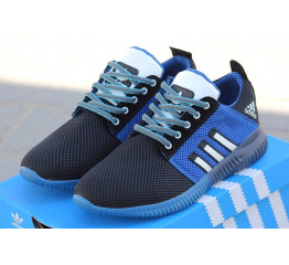 Мужские кроссовки Adidas Boost черные с синим