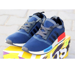 Мужские кроссовки Adidas NMD Runner PK синие с белым