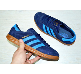 Мужские кроссовки Adidas Originals Hamburg темно-синие с голубым