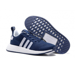 Мужские кроссовки Adidas Originals NMD R2 темно-синие с белым