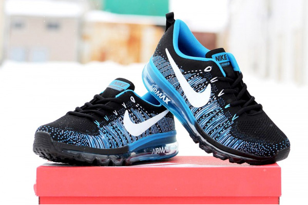 Мужские кроссовки Nike Air 2016 черные с синим