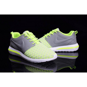 Мужские кроссовки Nike Roshe Run салатовые с серым
