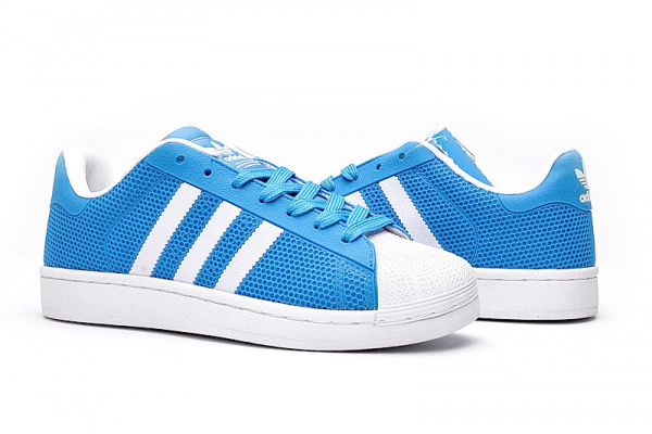 Женские кроссовки Adidas Superstar 4D голубые