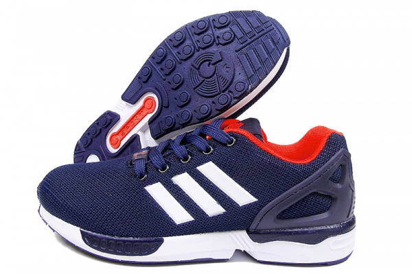 Женские кроссовки Adidas Torsion ZX Flux темно-синие с красным