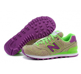 Женские кроссовки New Balance 574 WL574GGP зеленое с фиолетовым