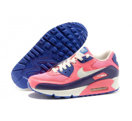 Женские кроссовки Nike Air Max 90 коралловые с фиолетовым