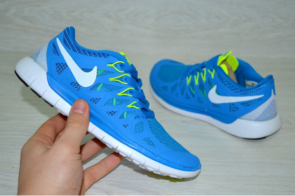 Женские кроссовки Nike Free 5.0 синий с желтым