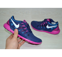 Женские кроссовки Nike Free 5.0 темно-синие с розовым