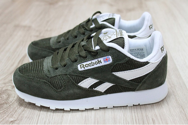 Женские кроссовки Reebok Classic Leather оливковые