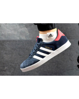 Чоловічі кросівки Adidas Gazelle темно-сині з червоним