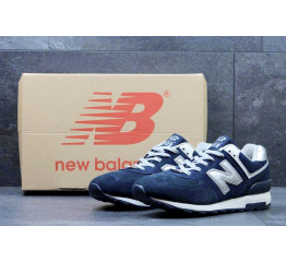 Мужские кроссовки New Balance 574 темно-синие с белым