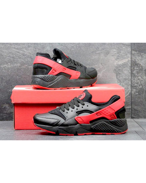 Чоловічі кросівки Nike Air Huarache чорні з червоним