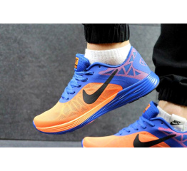 Купить Мужские кроссовки Nike Lunar Launch голубые с оранжевым