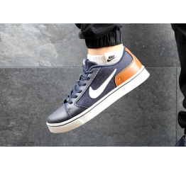 Мужские кроссовки Nike SB темно-синие с коричневым
