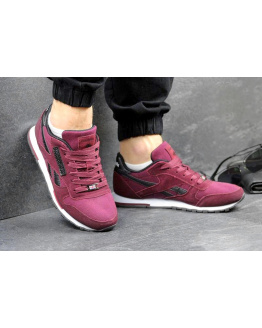 Мужские кроссовки Reebok Classic Leather Suede бордовые