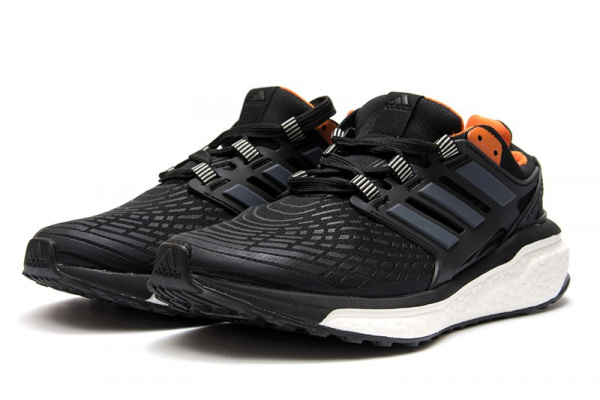 Мужские кроссовки Adidas Energy Boost черные с оранжевым