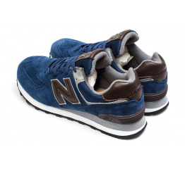 Мужские кроссовки New Balance 574 синие с коричневым