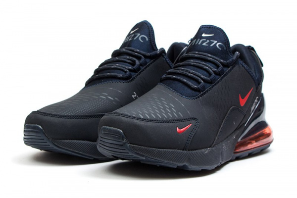 Мужские кроссовки Nike Air Max 270 темно-синие с красным