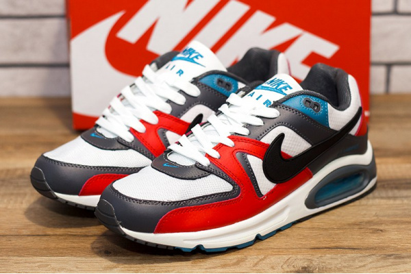 Мужские кроссовки Nike Air Max Command белые с синим и красным
