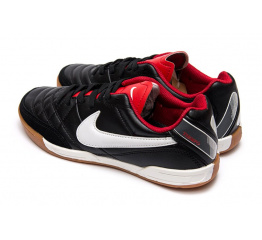 Мужские кроссовки Nike Tiempo Natural IV LTR IC черные с красным