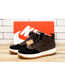 Мужские высокие кроссовки Nike Lunar Force 1 коричневые