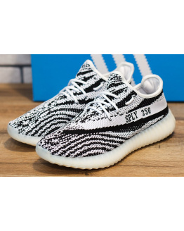 Жіночі кросівки Adidas Yeezy Boost 350 V2 білі з чорним