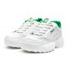 Женские кроссовки Fila Disruptor II белые с зеленым
