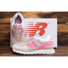 Купить Женские кроссовки New Balance 574 бежевые с розовым
