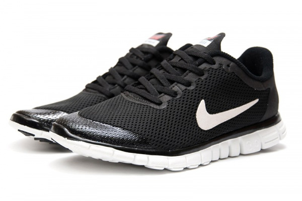 Женские кроссовки Nike Free 3.0 черные с белым