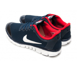 Женские кроссовки Nike Free 3.0 темно-синие с красным