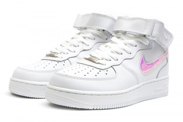 Женские высокие кроссовки Nike Air Force 1 Mid '07 Iridescent белые