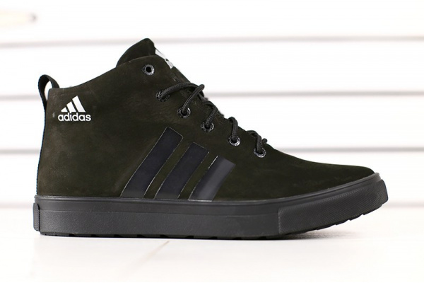 Мужские ботинки на меху Adidas темно-зеленые