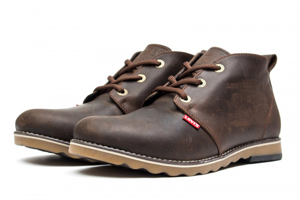 Мужские ботинки на меху Levi's Chukka Boot коричневые