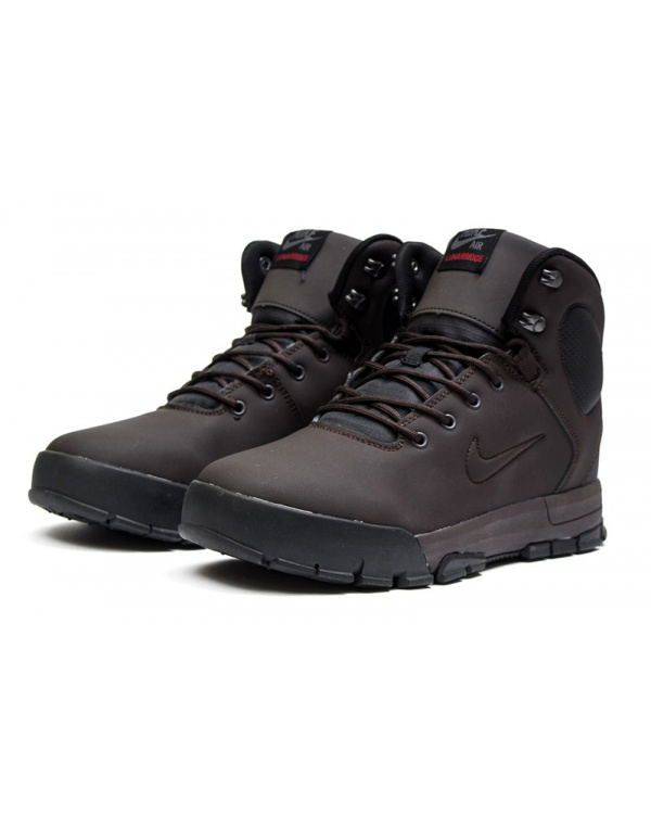 Мужские ботинки на меху Nike ACG Air Nevist коричневые