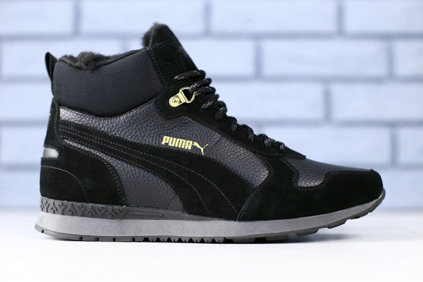 Мужские ботинки на меху Puma черные