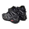 Мужские ботинки на меху Salomon SpeedCross 3 High черные с белым