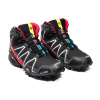 Мужские ботинки на меху Salomon SpeedCross 3 High черные с красным