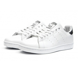 Мужские кроссовки Adidas Stan Smith белые с черным