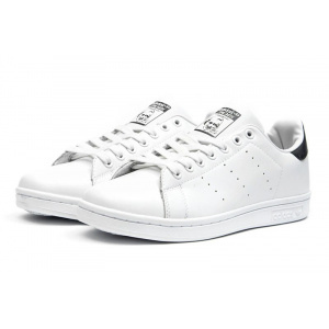 Мужские кроссовки Adidas Stan Smith белые с черным