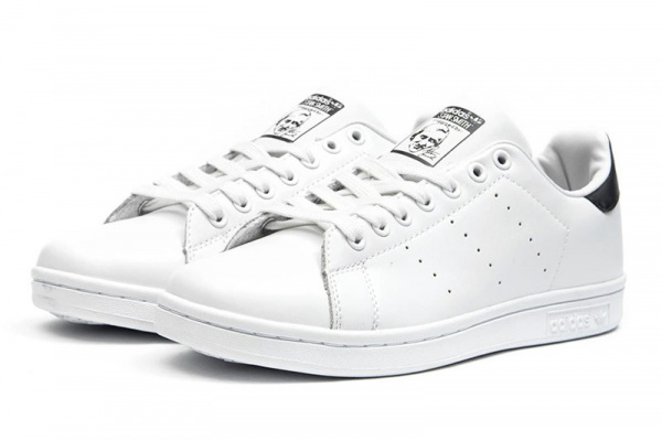 Мужские кроссовки Adidas Stan Smith белые с черным