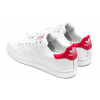 Мужские кроссовки Adidas Stan Smith белые с красным