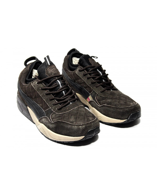 Мужские кроссовки на меху Puma R698 x Ronnie Fieg x Highsnobiety коричневые