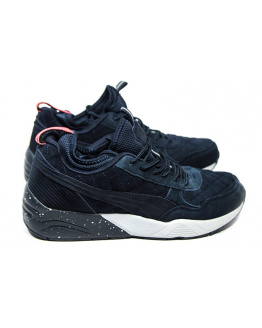 Мужские кроссовки на меху Puma R698 x Ronnie Fieg x Highsnobiety темно-синие