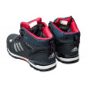 Мужские высокие кроссовки на меху Adidas Climaproof High темно-синие с красным