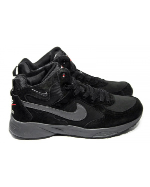 Чоловічі високі кросівки зимові Nike Air чорні