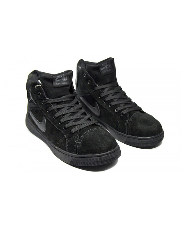 Мужские высокие кроссовки на меху Nike Air Jordan Sky High черные