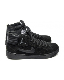 Мужские высокие кроссовки на меху Nike Air Jordan Sky High черные