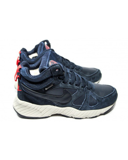 Мужские высокие кроссовки на меху Nike Air темно-синие