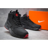 Мужские высокие кроссовки на меху Nike Huarache High Top черные с красным