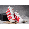 Мужские высокие кроссовки Nike Air More Uptempo '96 белые с красным